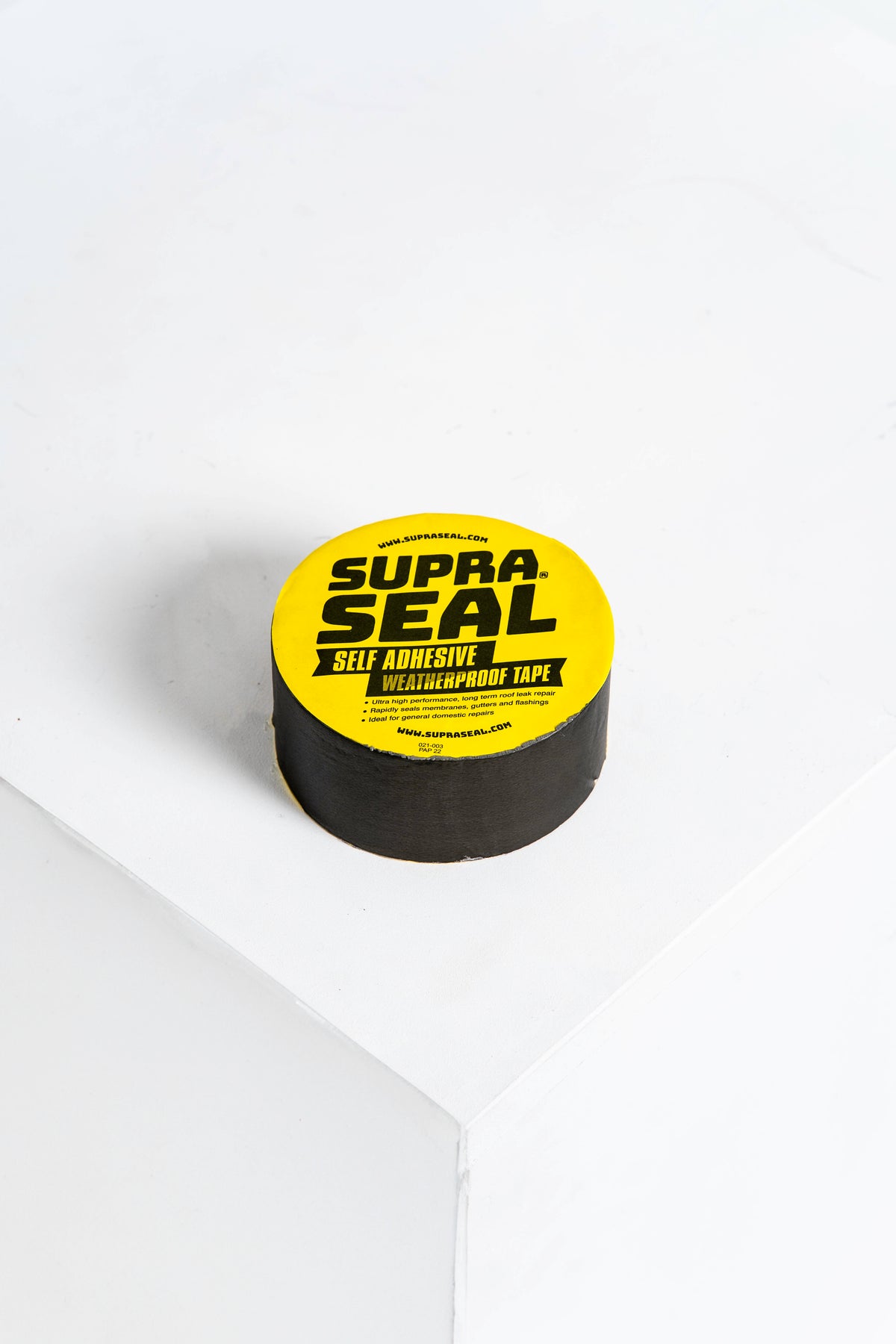 Supraseal butyl weatherproofing tape roll with yellow label