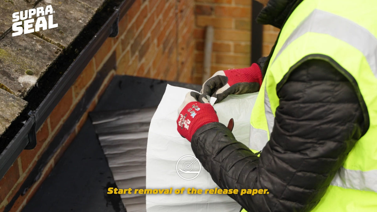 How to apply Supraseal weatherproofing tape at a wall and gutter