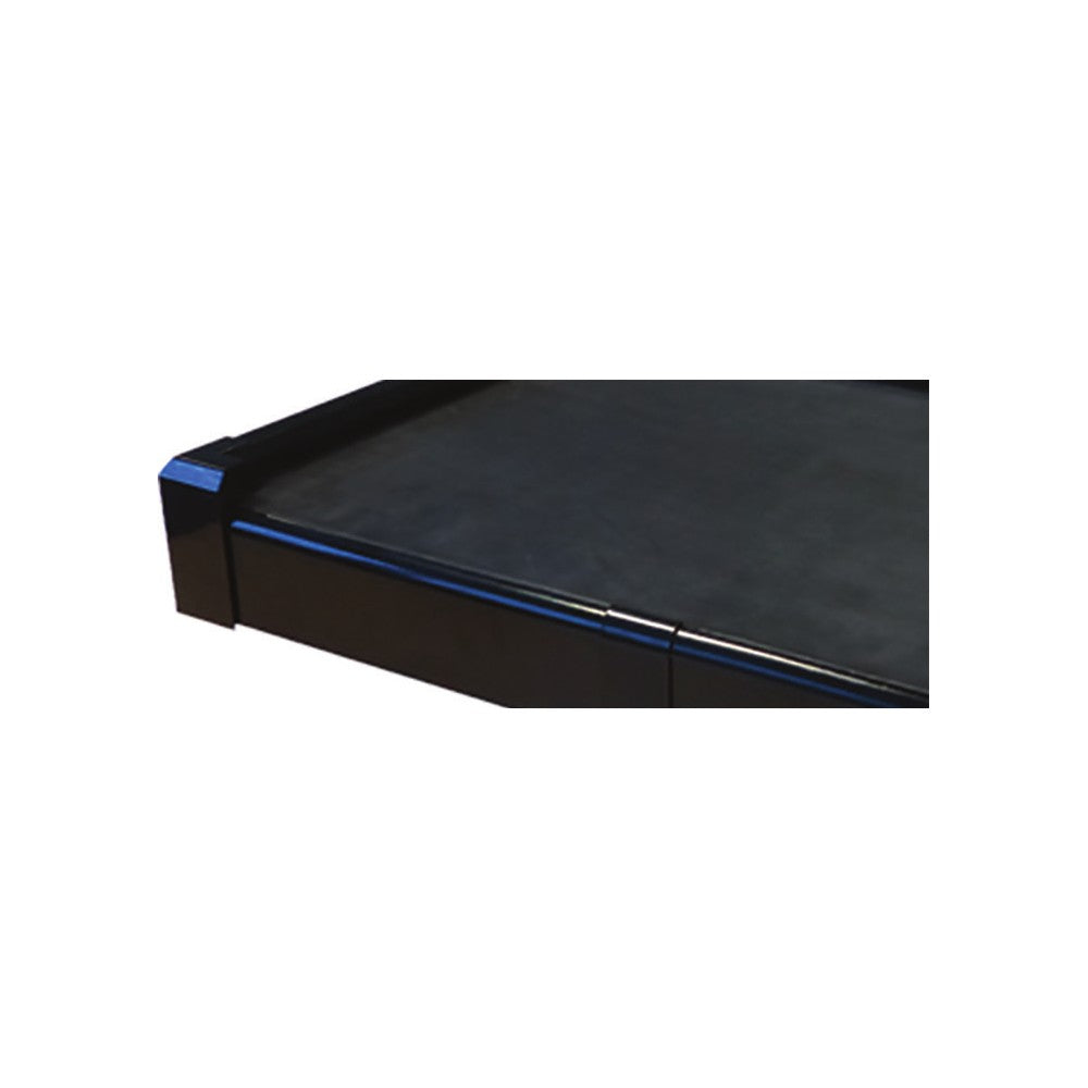 Black SureEdge check kerb trim fitted to an EPDM roof edge