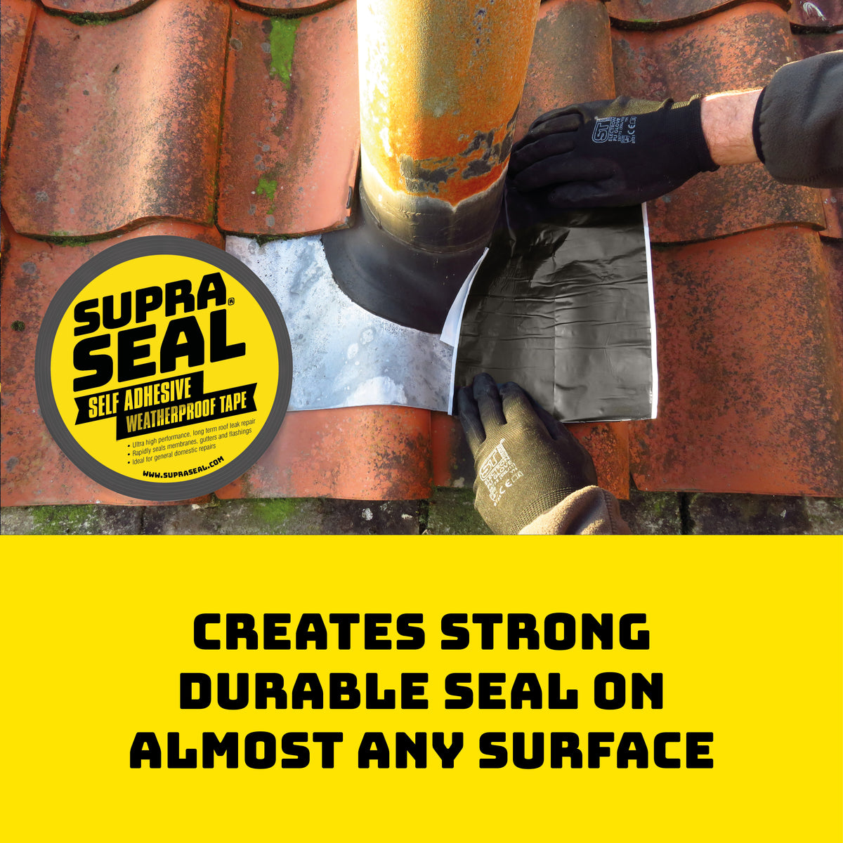 Supraseal waterproof tape bonding to roofing membrane (image 5)